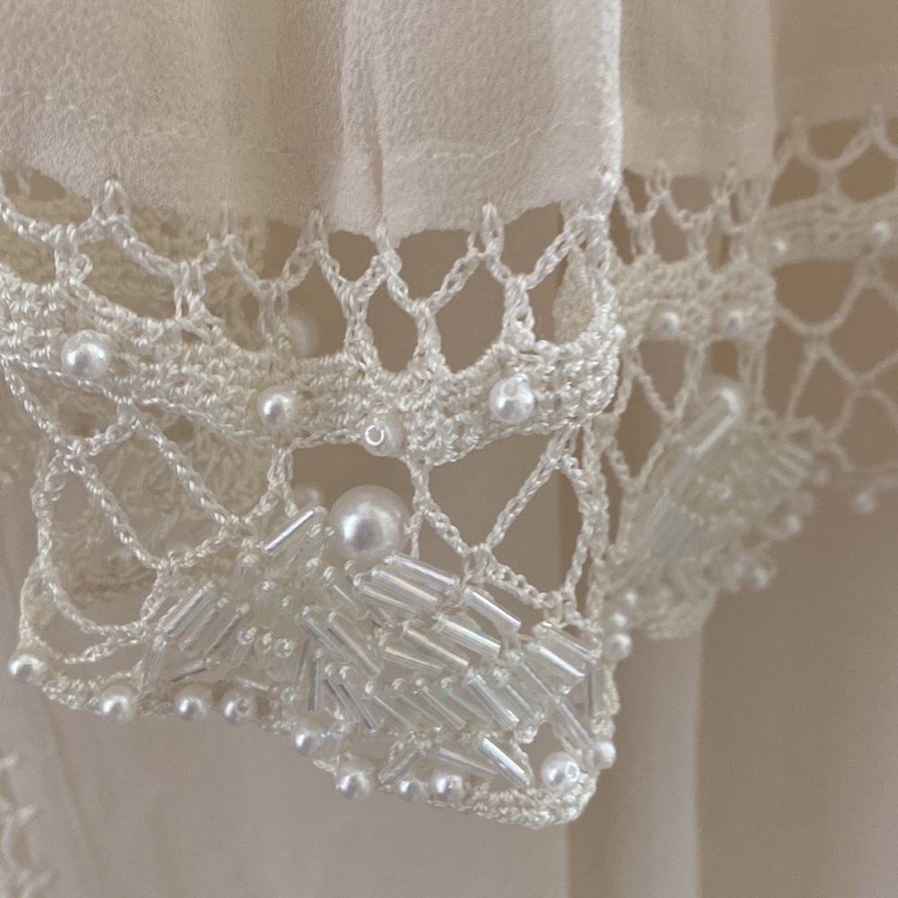 Emporio Armani silk chiffon, pearl and bead shawl. - Picture 2 of 5